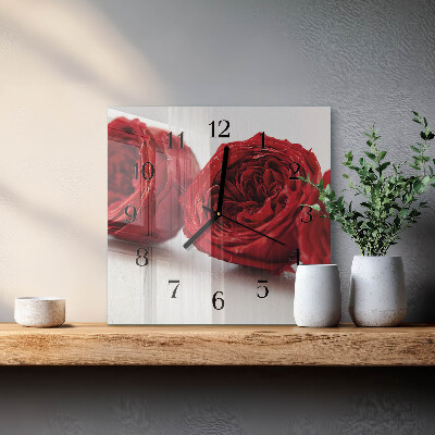 Square kitchen clock Flowers