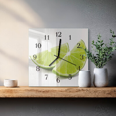 Glass wall clock square Calcium carbonate