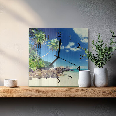 Glass wall clock square Palm Beach