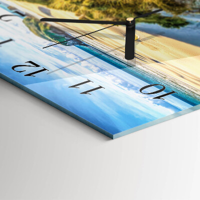 Glass clock square Beach