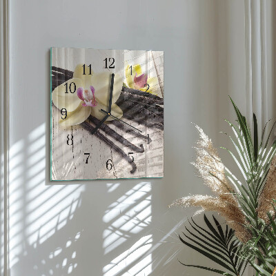 Square kitchen clock Vanilla