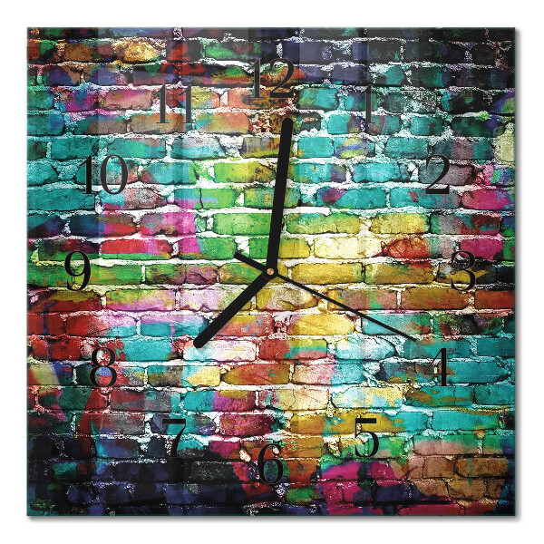 Square kitchen clock Brick