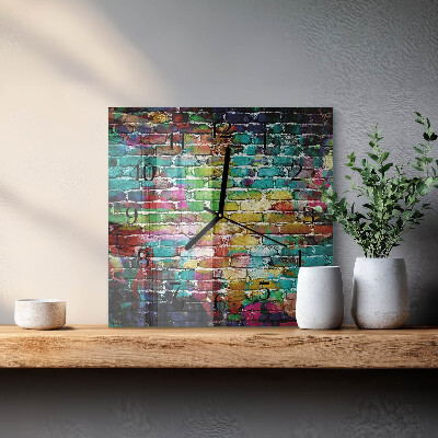 Square kitchen clock Brick
