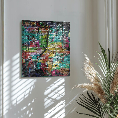 Square kitchen clock Brick