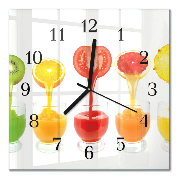 Glass clock square Juice