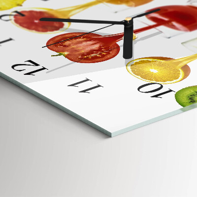 Glass clock square Juice
