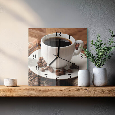 Square kitchen clock Coffee