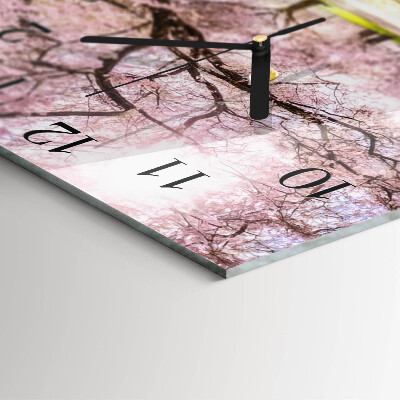 Square kitchen clock Cherry trees
