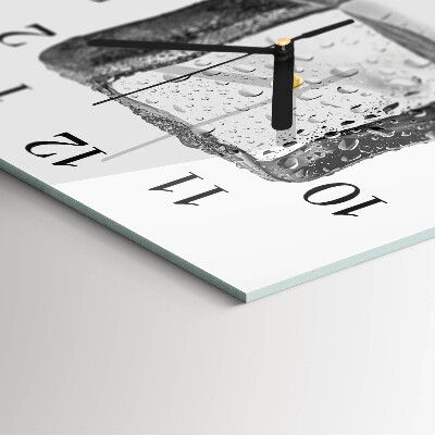 Square kitchen clock Ice