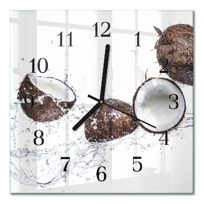 Glass clock square Coconuts