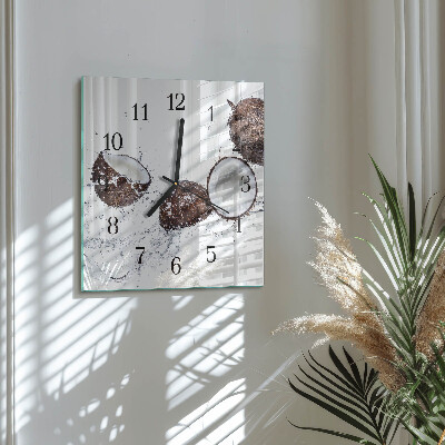 Glass clock square Coconuts