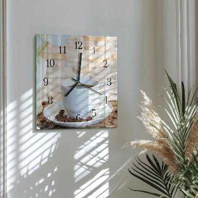 Glass wall clock square Coffee