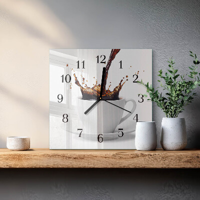 Square kitchen clock Coffee
