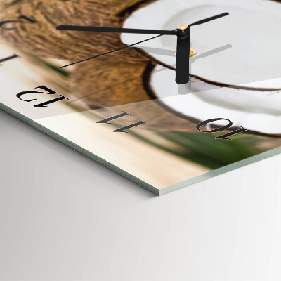Glass wall clock square Coconuts