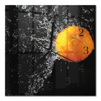 Square kitchen clock Orange
