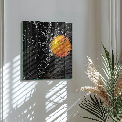 Square kitchen clock Orange