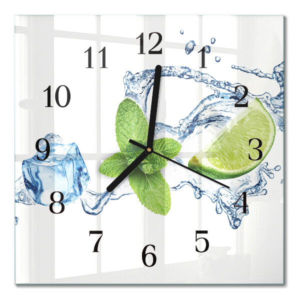 Square kitchen clock Mint