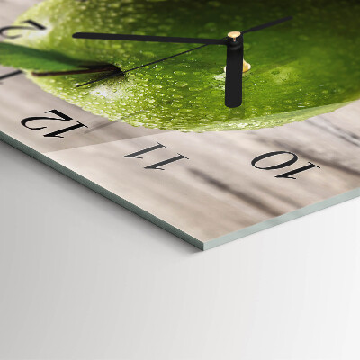 Glass wall clock square Apples