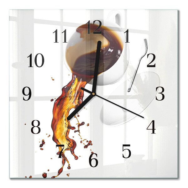 Square kitchen clock Coffee