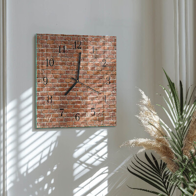 Glass clock square Brick