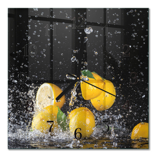 Square wall clock Lemons