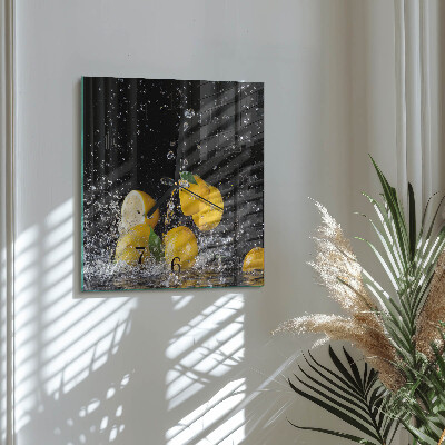 Square wall clock Lemons