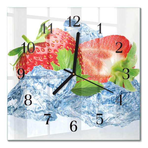 Square kitchen clock Strawberry ice cream