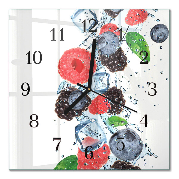 Glass wall clock square Fruit ice cream