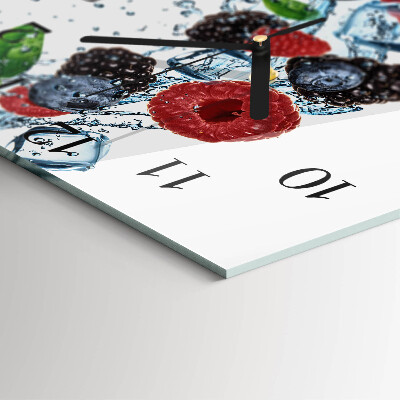 Glass wall clock square Fruit ice cream