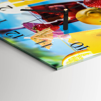 Glass wall clock square Cocktail