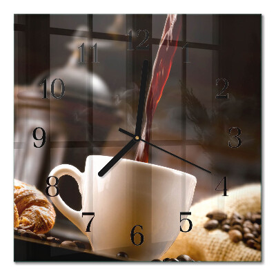Square wall clock Coffee