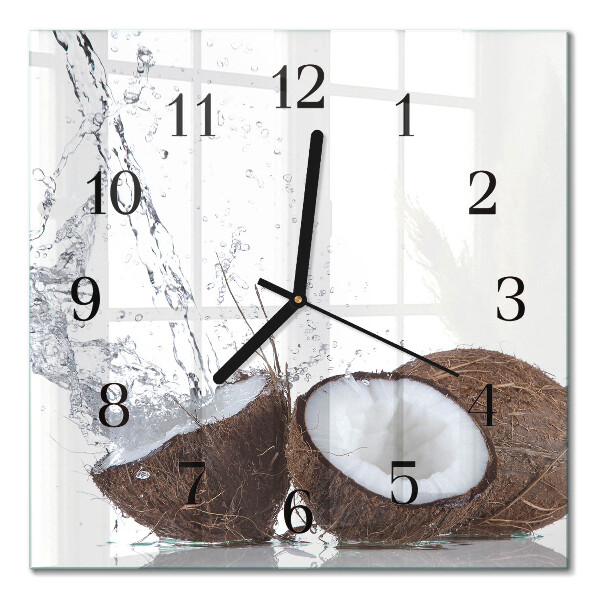 Glass clock square Coconuts