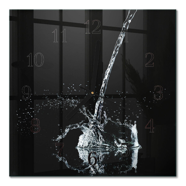 Glass clock square Water
