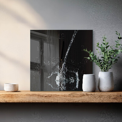 Glass clock square Water