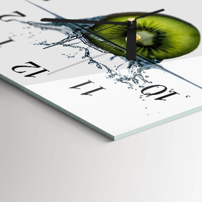 Glass wall clock square Kiwi