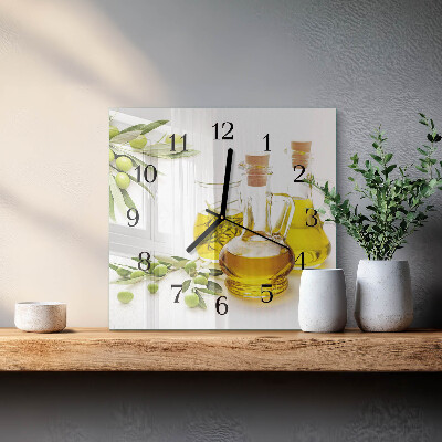 Glass clock square Oil