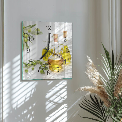 Glass clock square Oil