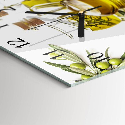 Glass clock square Oil