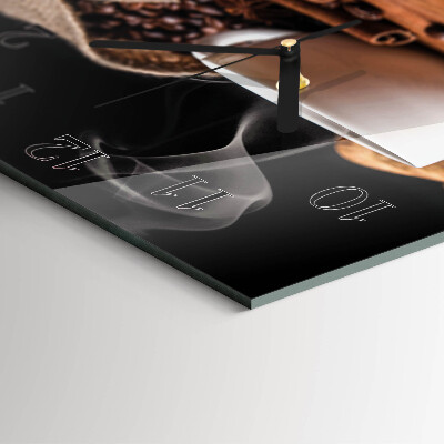 Glass clock square Coffee