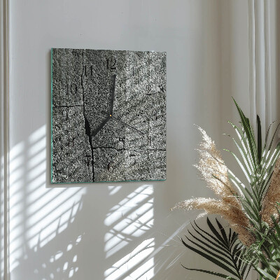 Square kitchen clock Natural stone