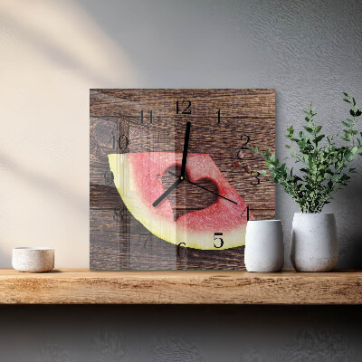 Glass wall clock square Watermelon