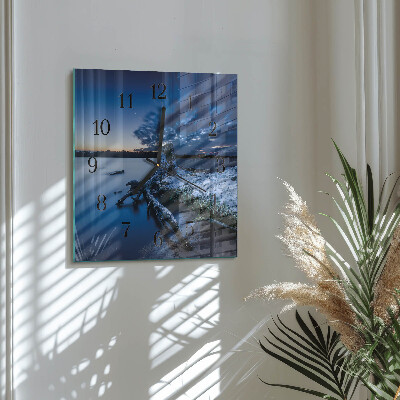 Glass clock square Landscape