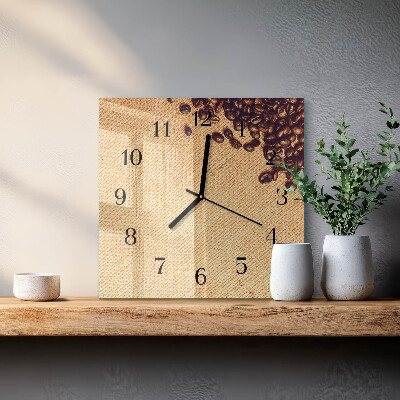 Square kitchen clock Coffee beans