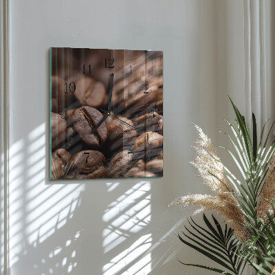 Square kitchen clock Coffee beans