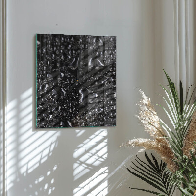 Glass wall clock square Drops