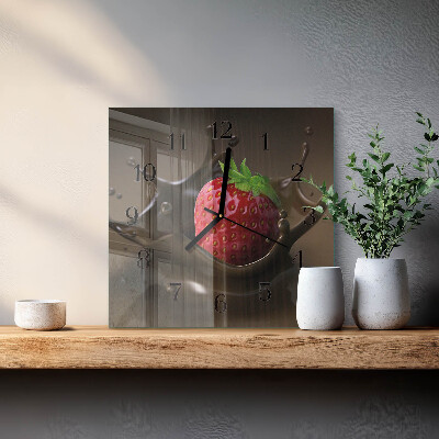 Glass wall clock square Chocolate