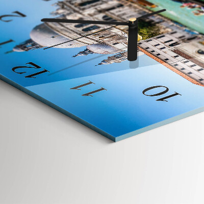 Glass wall clock square Venice