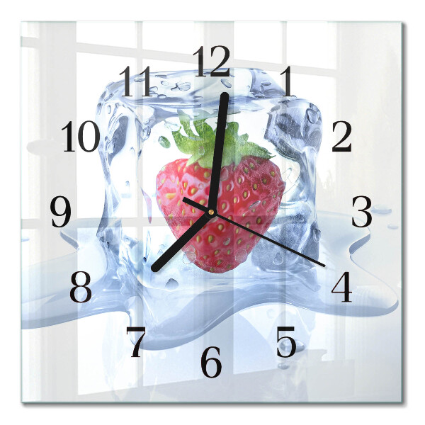 Square wall clock Strawberry ice cream