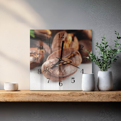 Square kitchen clock Coffee beans