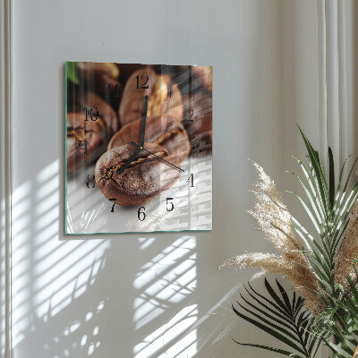 Square kitchen clock Coffee beans